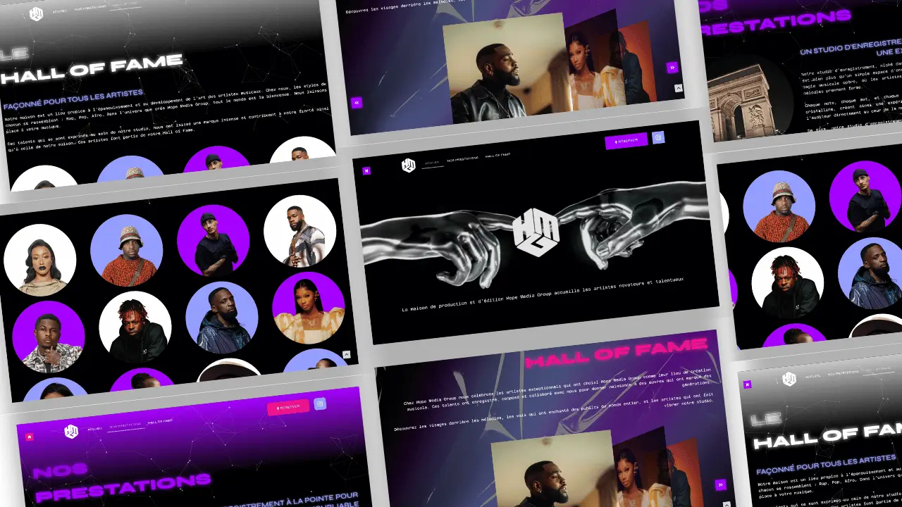 Site de Hope Media Group, studio de musique à Paris